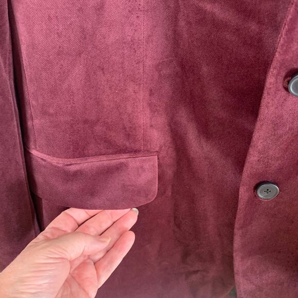 INC International Concepts Size XL Regular Fit Sport Coat Blazer Jacket Burgundy - Picture 4 of 8